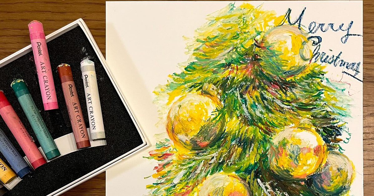 絵画チューリップボールペン絵クレヨン